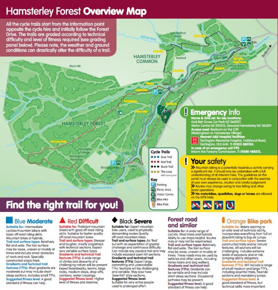Descend Bike Park Trail Map Hamsterley - Mountain Bike Spot | All Rides Now - Allridesnow.com